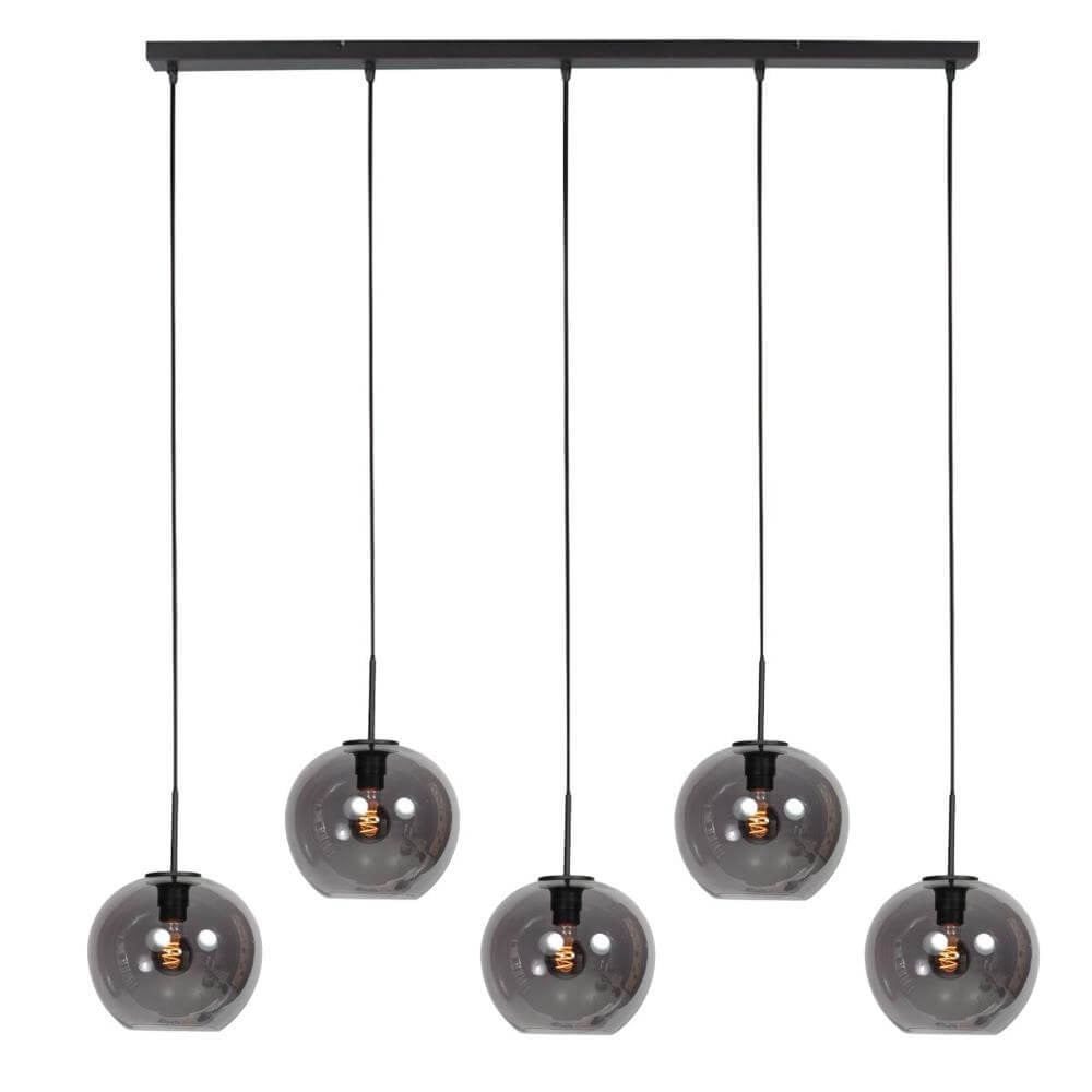 Steinhauer Hanglamp HaloSwap zwart met smoke glas