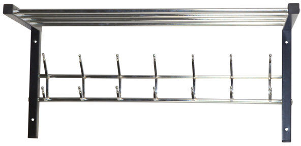 Rebrilliant Tannenbaum Metal Wall 7 - Hook Wall Mounted Coat Rack Black 30cm H X 70cm W X 32cm D
