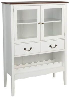 Costway Sideboard Buffet Cabinet with 2 Tempered Glass Doors-White