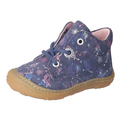 Lauflernschuh PEPINO BY RICOSTA "DOTS", Baby, Gr. 21, Leder, blau, Schuhe Lauflernschuh, Schnürschuh m. Weiten-Meßsystem, Leder, Größenschablone zum Download