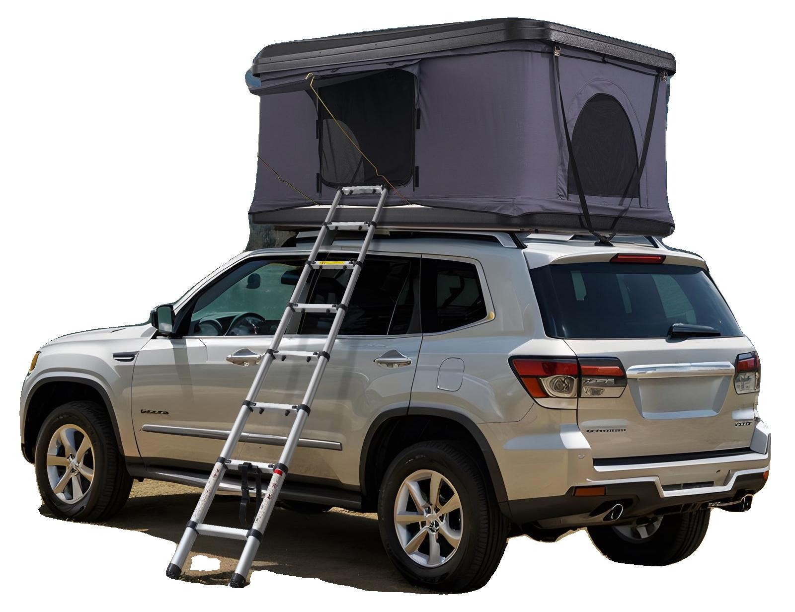 VEVOR Dachzelt Hartschale, Naturnest Dachzelt Hartschale für 2-3 Personen, Hartschalen-Dachzelt mit teleskopischer Leiter, dicke Matratze, wasserdicht und winddicht für Jeep SUV Van Pickup Truck, Integrierter Typ (Basis)