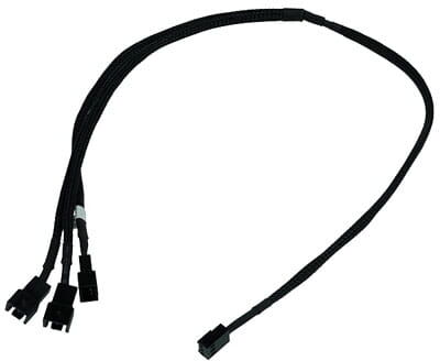 Phobya Y-Kabel 3Pin Molex auf 3x 3Pin Molex - Schwarz 60cm