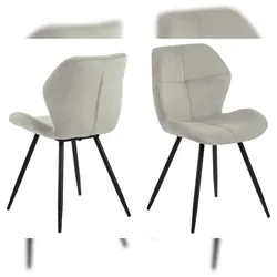 Ebuy24 Petri Esszimmerstuhl beige, schwarz. 2er Set