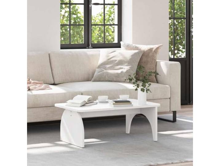 FMPGJLYH Couchtisch Kiefer Wohnzimmertisch Massivholz 80x50x31 cm Weiß Rustikales Design, Robuste Holzstruktur, Rechteckige Ablagefläche