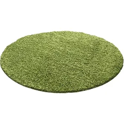 Teppich Hochflor RHEIN in Grün, einfarbig, Ø 160 cm
