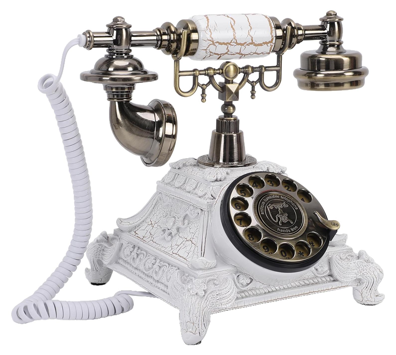 Vintage Audio-Gästebuch Telefon, 8 GB, 1200 mAh, cremeweiß