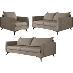 SITZGARNITUR 3+2+1 Pulse Dunkelbeige Luxusmikrofaser