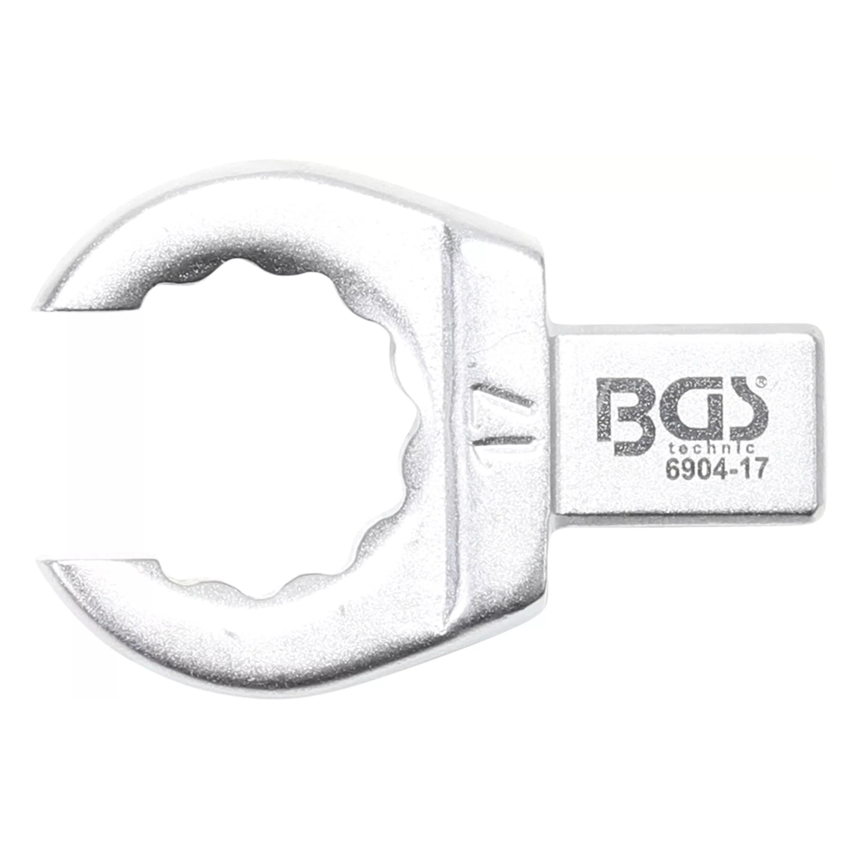 BGS Einsteck-Ringschlüssel offen 17 mm Aufnahme 9 x 12 mm (17 mm) (6904-17)