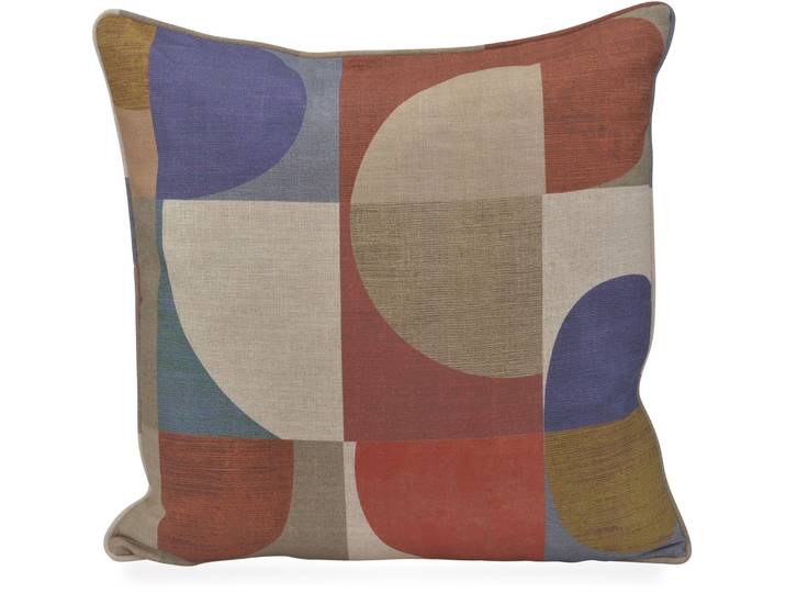 Dekokissen H.O.C.K. H.O.C.K. Hoppers , burgunder, kreise gemustert, B:60cm H:10cm L:60cm, Leinen, Viskose, Dekokissen_Sitzkissen_Kissenhüllen, Dekokissen