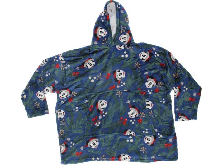 Disney Mickey Mouse Hoodie Fleece Deken\, Kerst - Volwassen - One Size