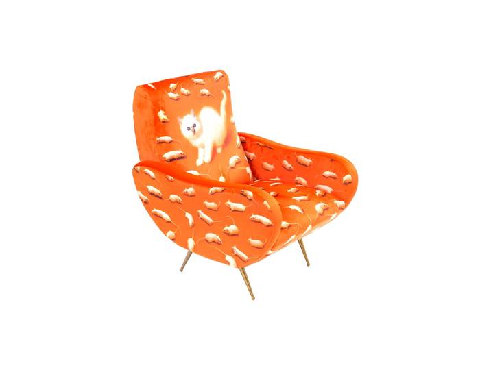 Design Loungesessel „Toiletpaper Kitten“ Multicolor Seletti