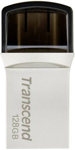 Transcend JetFlash 890 USB-Zusatzspeicher Smartphone/Tablet Silber 128 GB USB-A (USB 3.2 Gen 2), USB-C