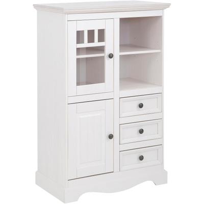 Highboard OTTO HOME "Melissa", weiß, B:80cm H:120cm T:45cm, Sideboards, Highboard, Vitrine, Breite 80 cm