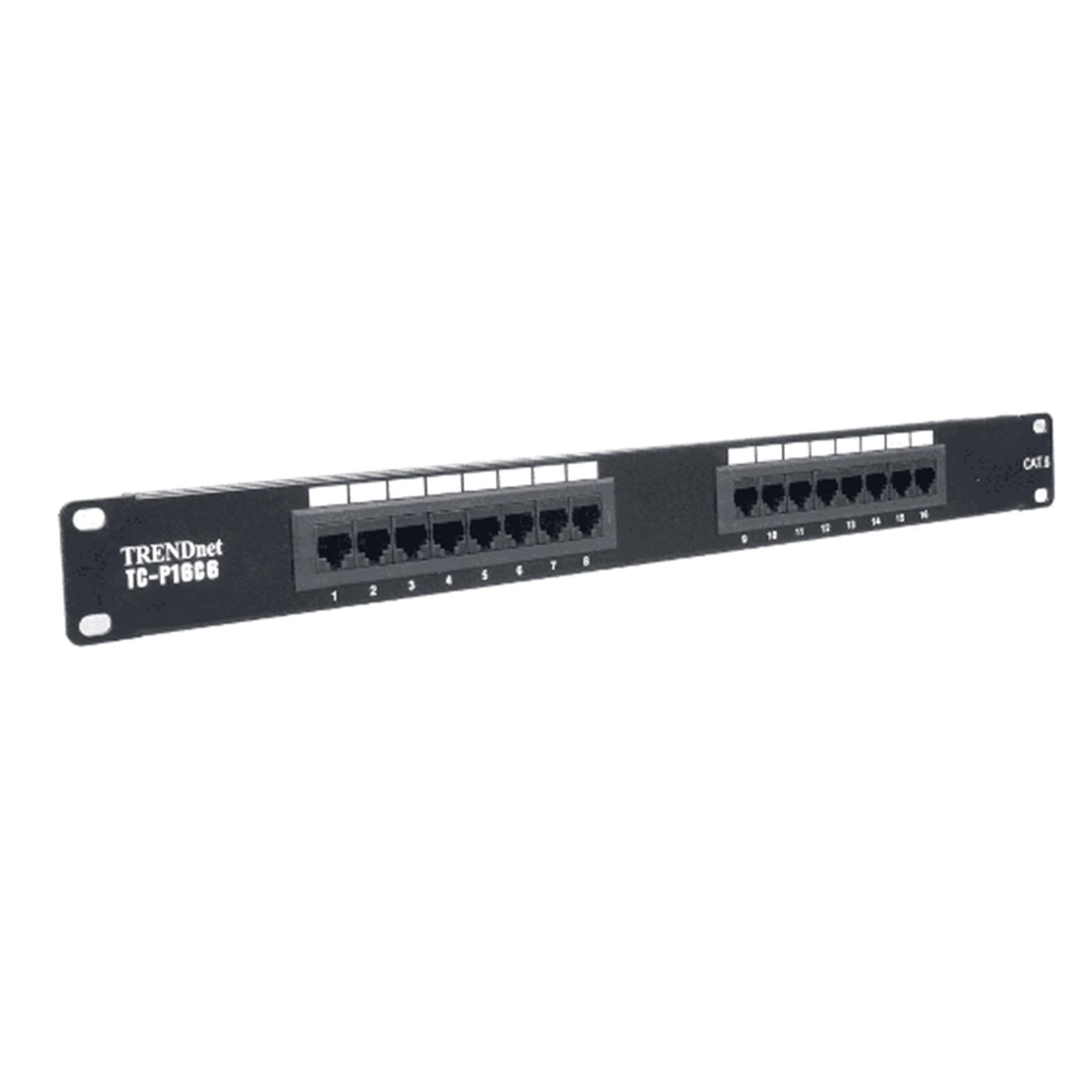 Trendnet TC-P16C6 Patch Panel 16-port Cat6 Unshielded (TC-P16C6)