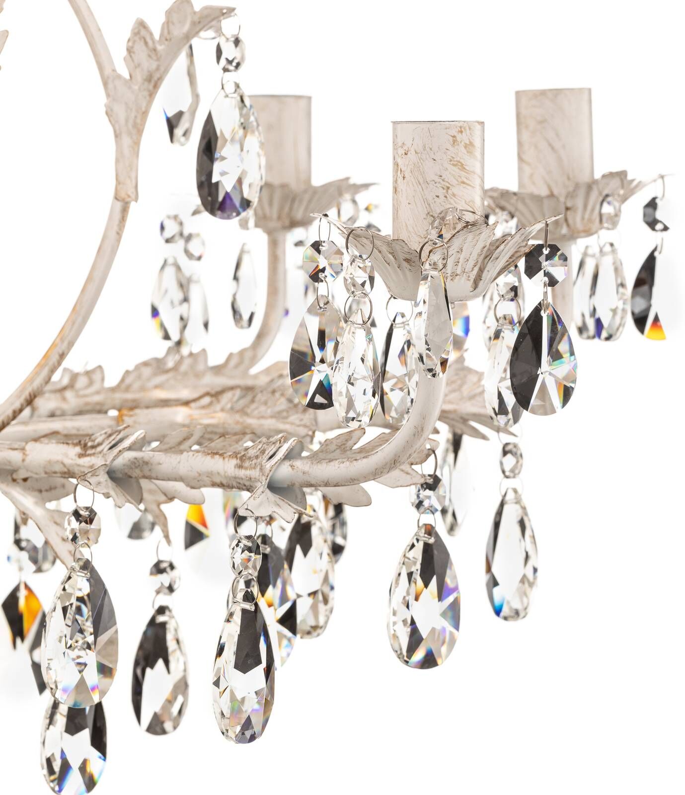 Crystal Chandelier Teresa ONLI, dimmable, Cream / amber, Living / Dining Room, metal, Antique, Ceiling Light