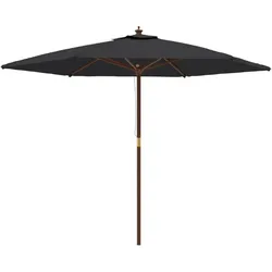 Helloshop26 - Gartenmöbel-Sonnenschirm mit Holzstange 299 x 240 cm schwarz 02_0008344