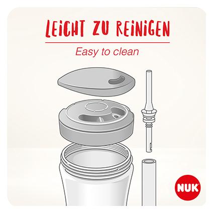 NUK Action Cup, 230ml, weicher Trinkhalm, auslaufsicher, ab 12 Monaten, BPA frei, gelb (0.23 l) (20327811)