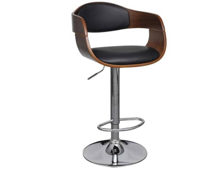 VIHHQGC Barhocker Bugholz mit Kunstleder, Höhenverstellbar, 110kg Belastbar Gasdruckfeder Mechanismus, Fußstütze, ergonomische Rückenlehne, 19% Lederanteil, robuste Eisenstruktur