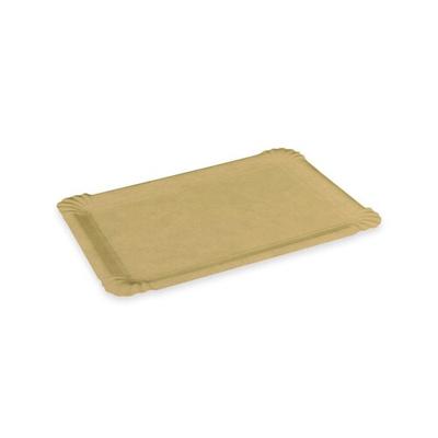 1500 Pappteller eckig FF 13 x 20 cm braun mit Fettbarriere – Imbissteller