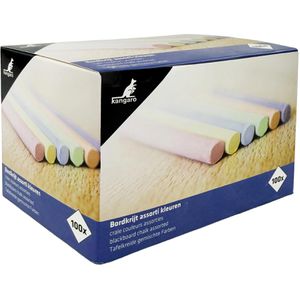 Kangaro Kreide K-N100C, 100 Stück, Tafelkreide, rund, bunt