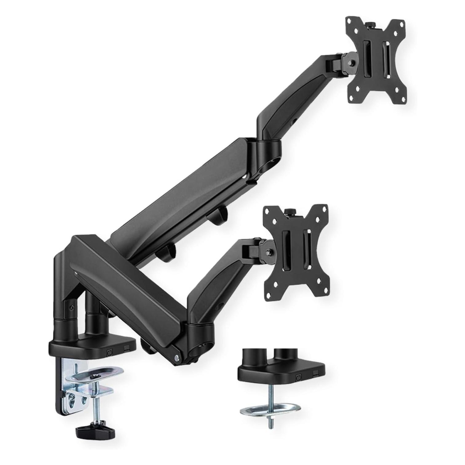 Value LCD-Doppelarm, Tischmontage, Platzsparend, Springfeder, 6 Gelenke (Tisch, 32", 9 kg) (17.99.1183)