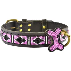 Kampuni Hundehalsbånd Rafiki pink x-large, 71x3,8 cm (Hund), Halsband + Leine
