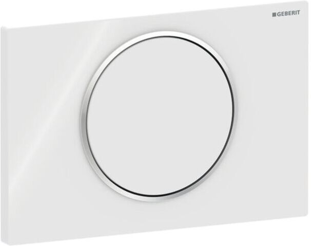 Geberit Betätigungsplatte Sigma 10 Round 115758KJ5 Platte/Taste weiß, Ring verchromt, Kunststoff, für Spül-Stopp-Spülung