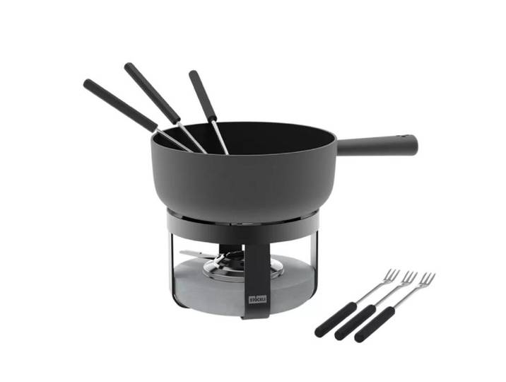 STÖCKLI Fondue Stöckli Käsefondue-Set Pilatus Stone Classic 22 BL Gusseisen , schwarz, Ø:22cm, Fondues, Fondue