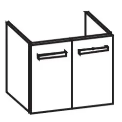Artiqua 411 Waschtischunterschrank für Durastyle Compact 233763, Graphit Struktur quer, 411-WU2T-D68 411-WU2T-D68-7098-401
