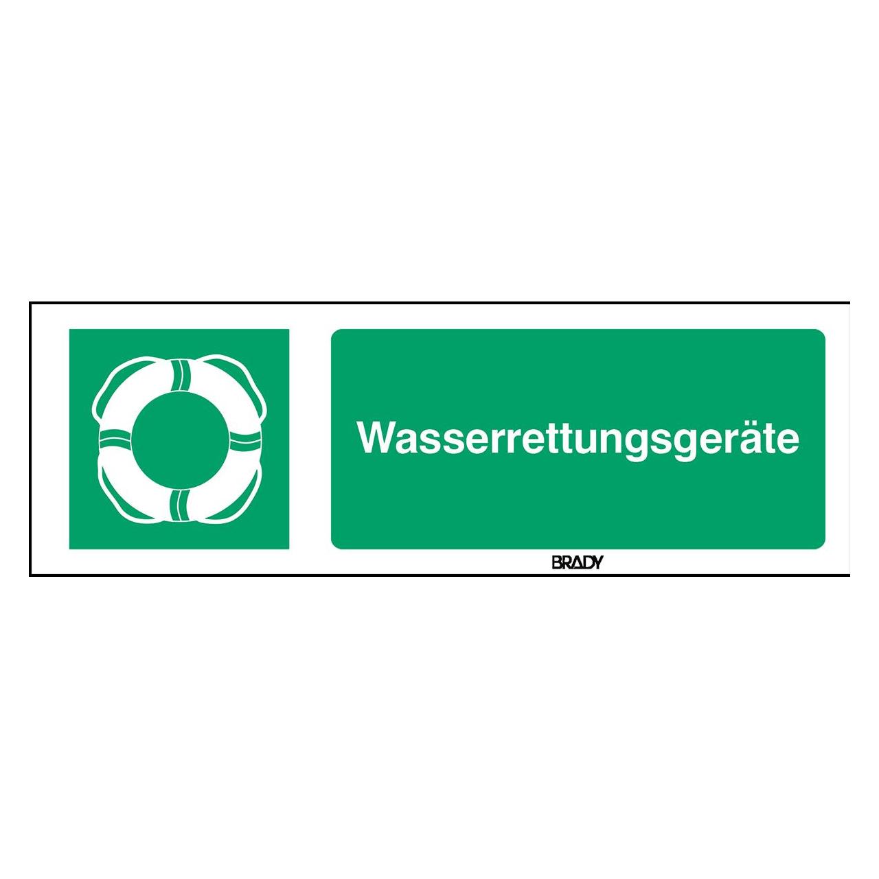Brady E/E061/DE279/ALU-297X105-1, ISO-Sicherheitsschild - Wasserrettungsgeräte (238274)