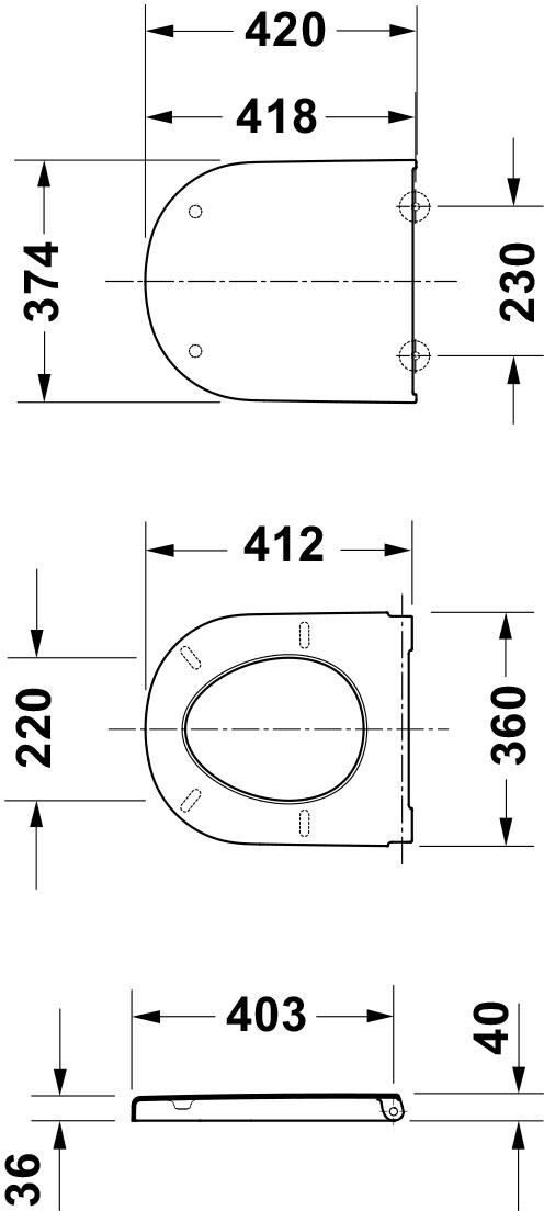 Duravit D-Code WC-Sitz ohne Absenkautomatik