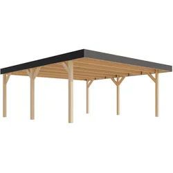Karibu Doppel-Carport - 552x487x246,5cm - braun -