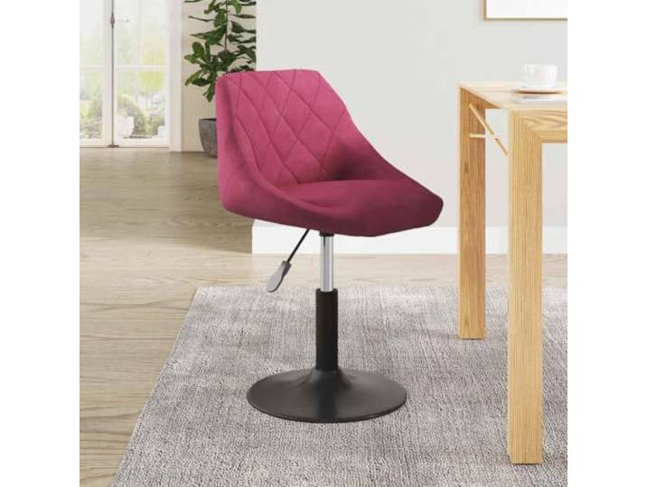 Esszimmerstuhl, drehbar, Velours, Bordeauxrot, mit Gashebung Schwarzer pulverbeschichteter Stahl, reibungslose Höhenverstellung, 360-Grad-Sitzfläche, moderner Stil
