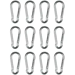 Mini-Karabinerhaken-Set, 12-tlg., 50 mm: Für Outdoor, Camping, Angeln & Heimwerker, robust & langlebig