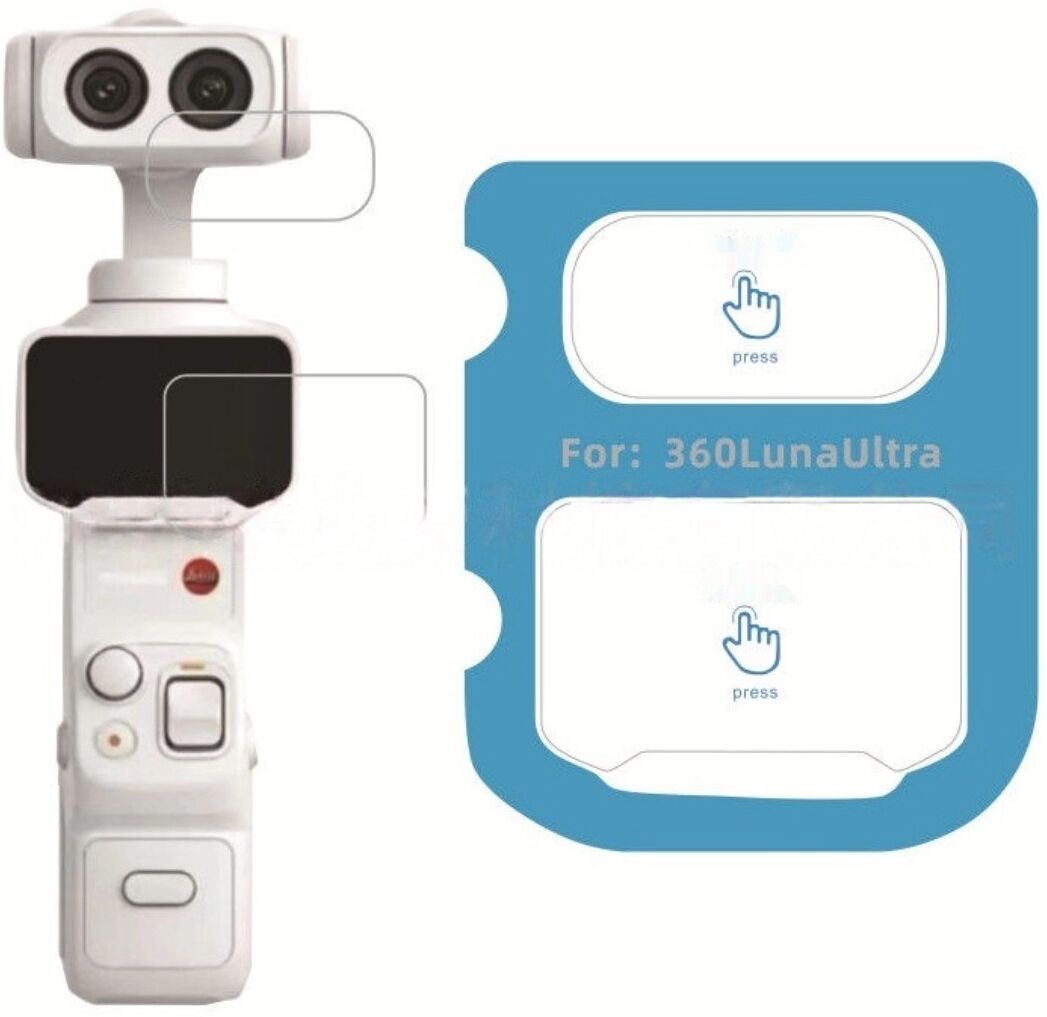 INF Panzerglas-Folien-Set kompatibel mit Insta360 Luna Ultra Action-Kamera (3er-Pack)