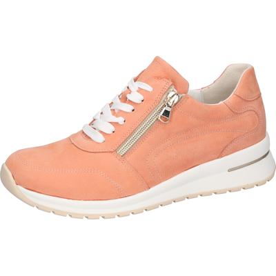 Schnürschuh WALDLÄUFER "H-Inessa", Damen, Gr. 6 (39), orange (melone), Nubukleder, unifarben, Schuhe Schnürschuh, Bequemschuh, Schnürschuh, Halbschuh in Komfortweite H (= sehr weit)