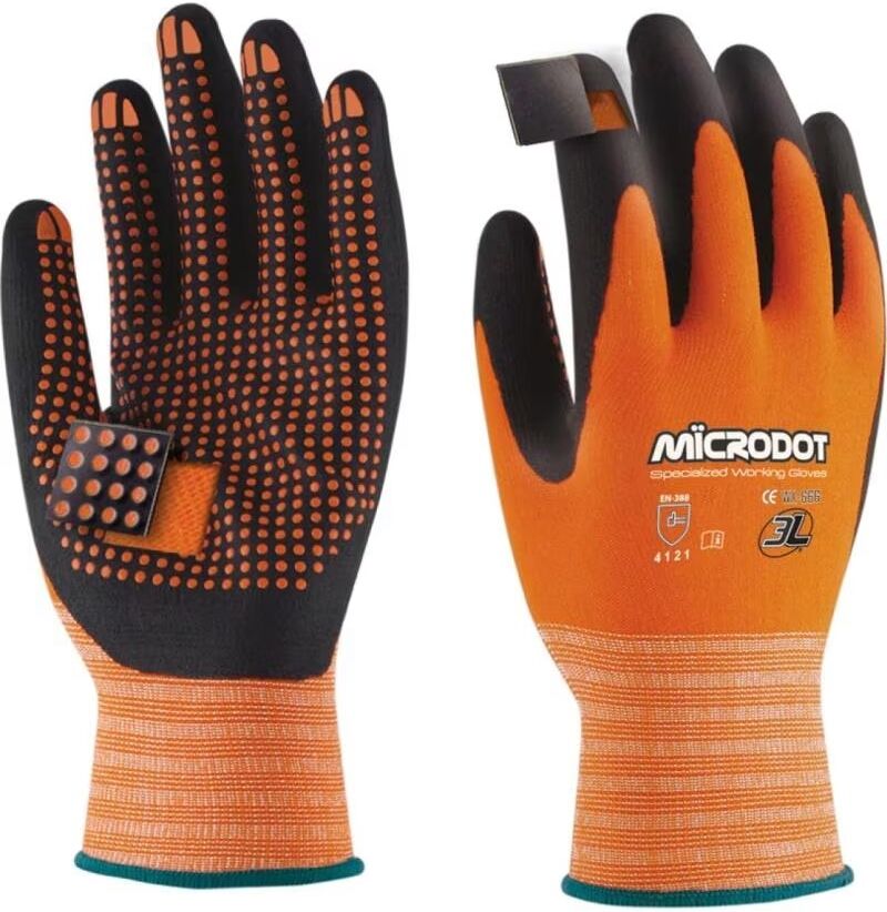 Guantes De Protección Y Señalización 3l Microdot Naranja F-153000 Talla Única Unisex