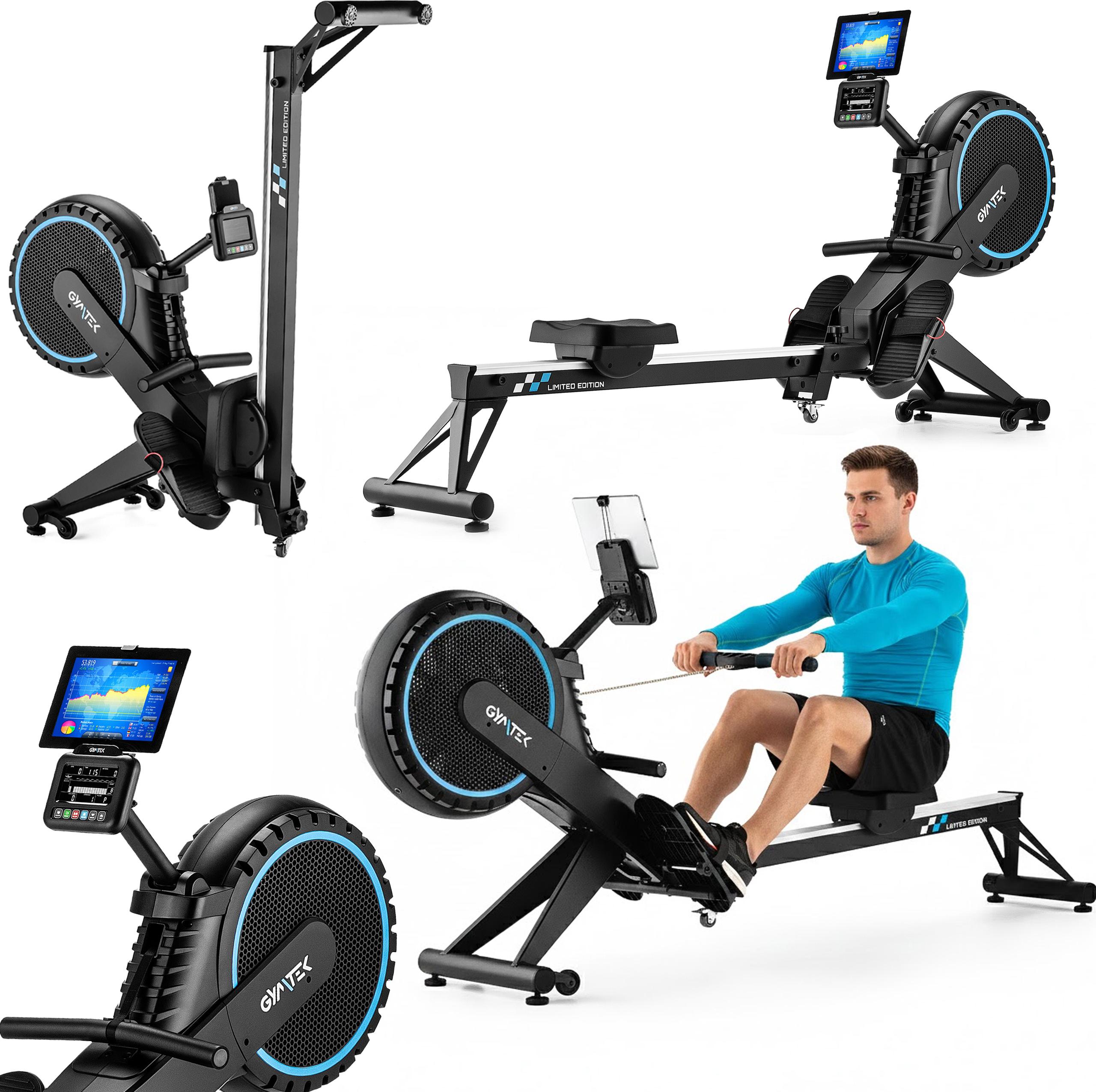 Gymtek Rudergerät Rudermaschine Wasserrudergerät für Zuhause - bis 150 kg - 16 Stufen - 21 Trainingsprogramme