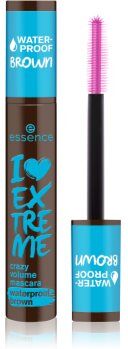 Essence I LOVE EXTREME crazy volume rímel à prova d'água para dar volume tom 01 Cozy Brown 12 ml. I LOVE EXTREME crazy volume