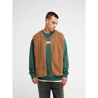 Fleeceweste QUIKSILVER "URBAN STORM GILET", Herren, Gr. XXL, rawhide, Obermaterial: 100% Polyester, Westen Fleeceweste, für Erwachsene, mit sportlichem Stil, aus Polyester, ärmelloses Design