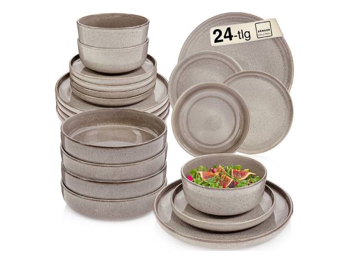 SÄNGER Tafelservice Kairo (24-tlg), 6 Personen, Steingut, Kairo Clay, Handmade, VALUE COLLECTION