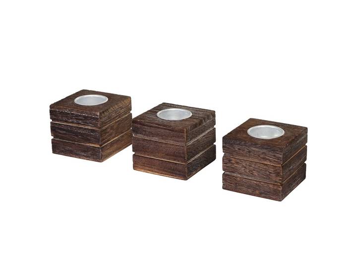 TEELICHTHALTER 3ER-SET Braun 3er-Set-Set