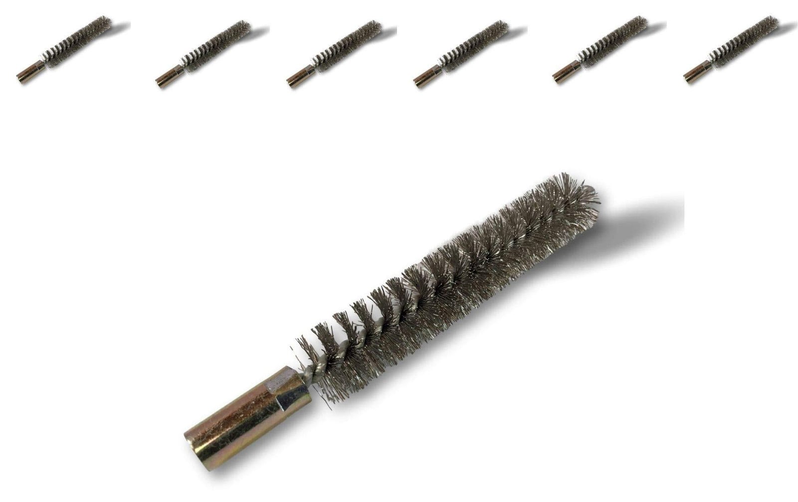 Set van 6 reinigingsborstels met Ø 15 mm messing schroefdraad