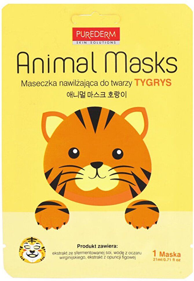 PUREDERM Animal Tiger Moisturizing Sheet Mask 21ml
