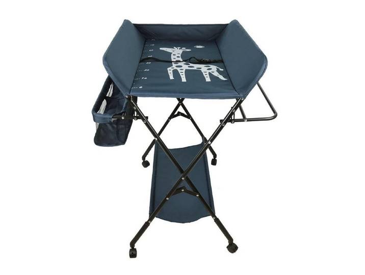 LuxusKollektion Kinderbett Wickeltisch faltbar höhenverstellbar dunkelblau