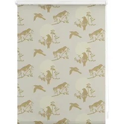 Lichtblick Rollo Klemmfix, ohne Bohren, blickdicht, Moon Birds - Beige