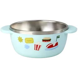 RICE Fun Fair Edelstahl-Babyschale Kinderschale , Mint - Ø 11 x H 6 cm