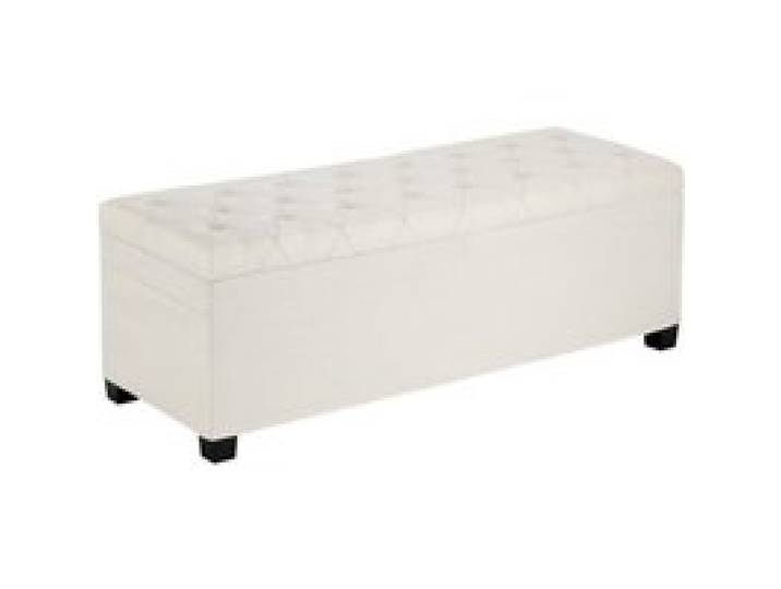 VEVOR Sitzhocker mit Stauraum 110 x 40 x 40 cm Fußbank Aufbewahrungsbox bis 299,37 kg belastbar, hochklappbare gepolsterte Sitzbank mit Metallrahmen, Ottomane für Wohnzimmer Schlafzimmer Beige