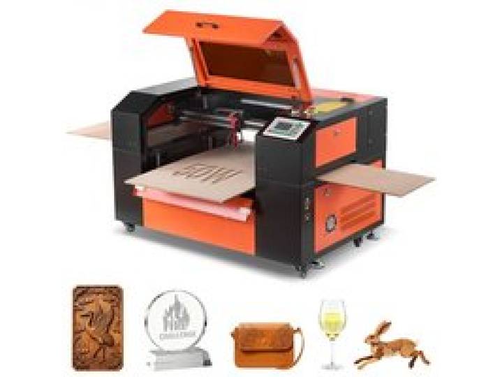VEVOR CO2-Lasergravierer 50 W, 500x300mm Arbeitsbereich, Laser-Gravier- & Schneidemaschine mit 4-Wege-Luftunterstützung, kompatibel mit LightBurn, CorelDRAW & RDWorks, für Holz, Acryl & Glas