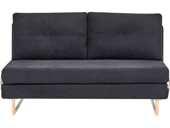 BELIANI Schlafsofa Schwarz Stoff 3-Sitzer mit Schlaffunktion Verstellbare Rückenlehne Kissen Klappsofa für Gästezimmer